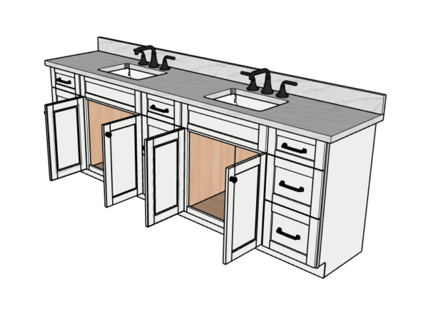 99 Inches to 102 Inches Vanity - 3D Decorative