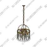 Chandelier (3) (14) Aubrey Round Chandelier Brass - 3D Decorative
