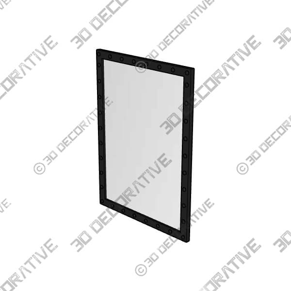 Braddock 28 x 38 Rustic Industrial Black Frame Wall Mirror - 3D Decorative