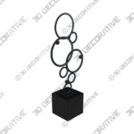 Sculpture (1) (2) Bubbly 15 High Glossy Black Metal Sculpture - 3D Decorative