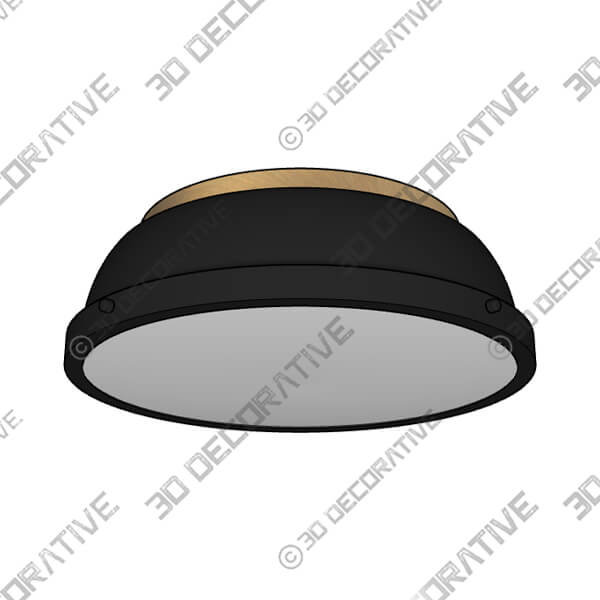 Duncan 14 Flush Mount, Aged Brass Duncan 14 Flush Mount, Aged Brass - 3D Decorative