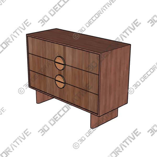 Edvard Acacia Ribbed Chest Of Drawers - 3D Decorative