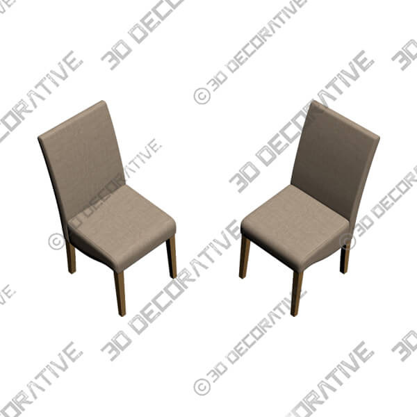 Ethan Set of 2 Dining Chairs, Boucle - 3D Decorative