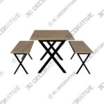 Ezra 6 Seater Rectangular Dining Table Ezra 6 Seater Rectangular Dining Table - 3D Decorative