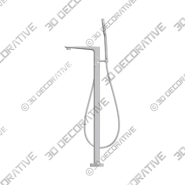 Floorstanding Bath Shower Mixer with Handset Kit - 3D Decorative