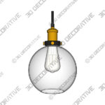 Pendant (1) (16) Hershman 1 - Light Antique GoldBlack Single Pendant - 3D Decorative