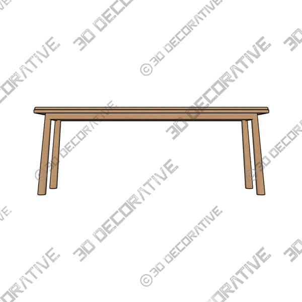 Lena Dining Bench, Natural Oak - 3D Decorative