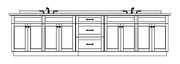 132 Inches to 135 Inches Vanity - 3D Decorative