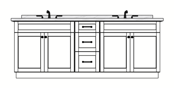 87 Inches to 90 Inches Vanity - 3D Decorative
