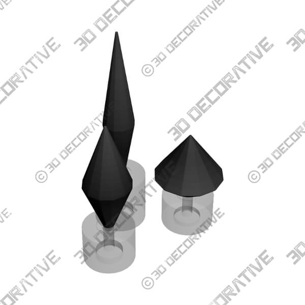 Uttermost Alize Black Diamond Modern Sculptures Set of 3 - 3D Decorative