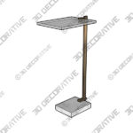 Uttermost Butler 8 Wide Brushed Brass and Glass Accent Table - 3D Decorative