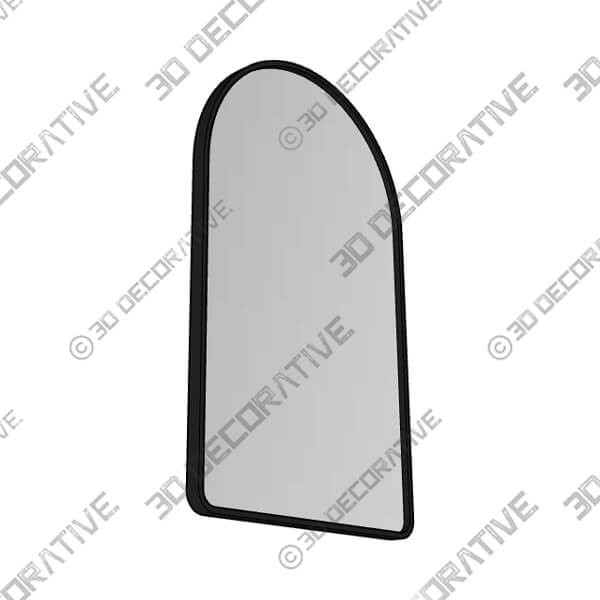 Uttermost Clara Matte Black 24 x 39 Arch Top Mirror - 3D Decorative