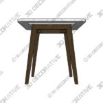 Table (3) (13) Vena Walnut Cafe Table - 3D Decorative