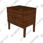 Nightstand (3) Vireo Walnut 2-Drawer Nightstand - 3D Decorative