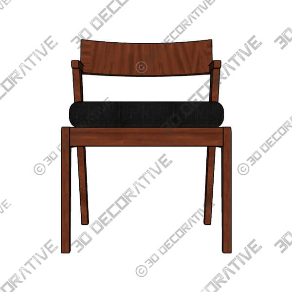Zola Licorice Dining Chair - 3D Decorative