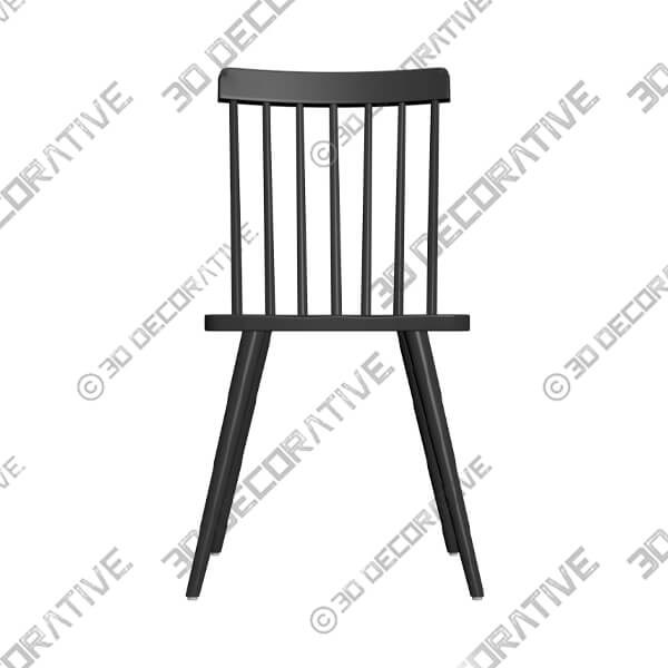 Zuo Ashley Black Wood Dining Chair - 3D Decorative