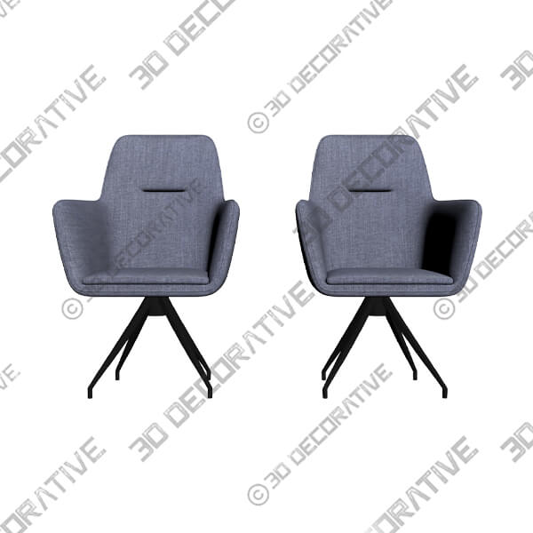 Zuo Watkins Gray Fabric Dining Chairs Set of 2 - 3D Decorative