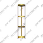 Bathroom Shelf (1) 4-Tier Modern Free-Standing Bathroom Shelf - 3D Decorative