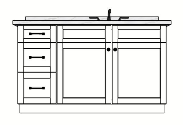 57 Inches to 60 Inches Vanity - 3D Decorative
