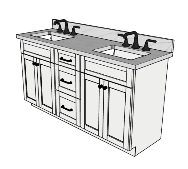 63 Inches to 66 Inches Vanity - 3D Decorative