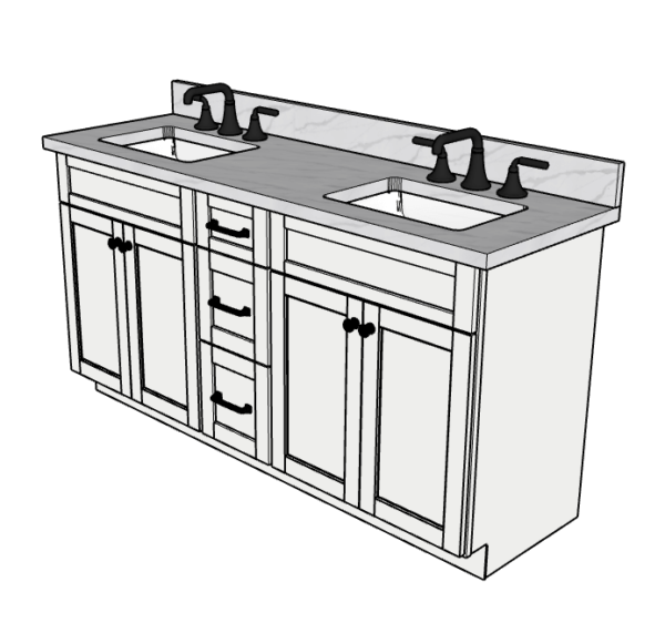 66 Inches to 69 Inches Vanity - 3D Decorative