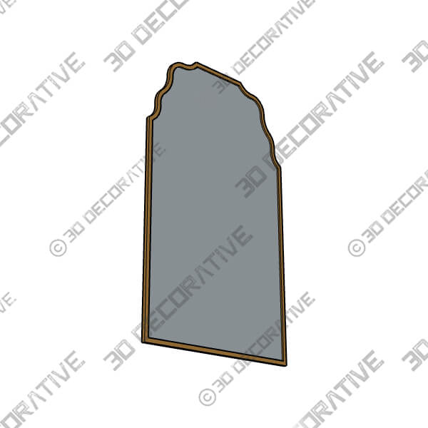 Antique Gold 40 x 26 Waved Arch Tall Traditional Wall Mirror - 3D Decorative