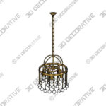 Chandelier (1) (14) Aubrey Round Chandelier Brass - 3D Decorative