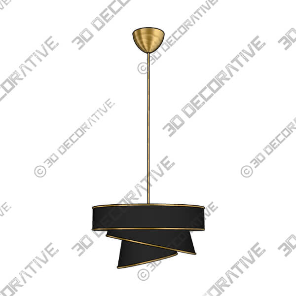 Black Gold Goshay Unique Tiered Chandelier - 3D Decorative