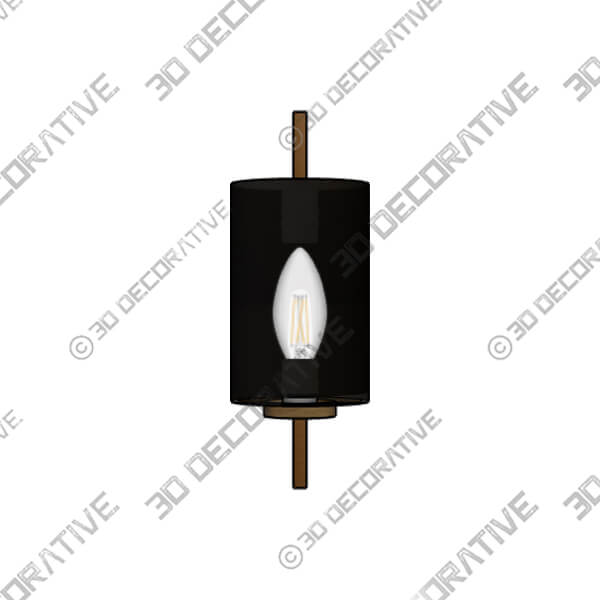 Blueprint 13 High Antique Brass w Gray Glass Wall Sconce - 3D Decorative