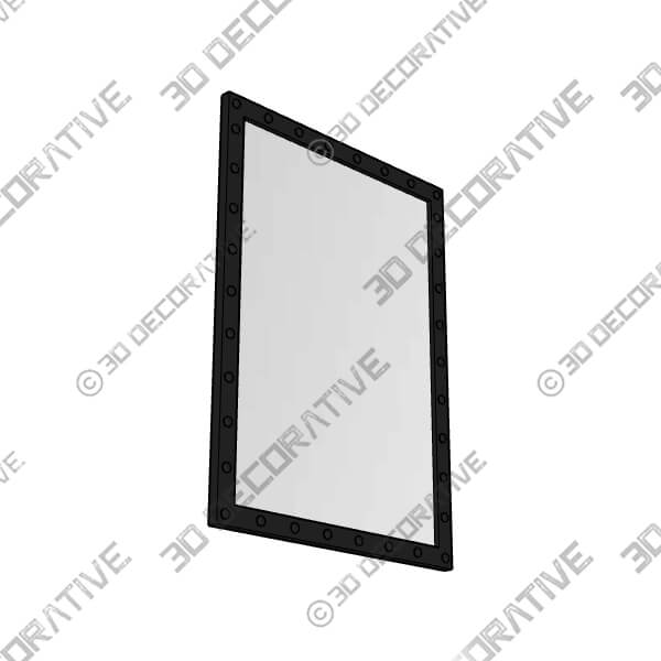 Braddock 28 x 38 Rustic Industrial Black Frame Wall Mirror - 3D Decorative