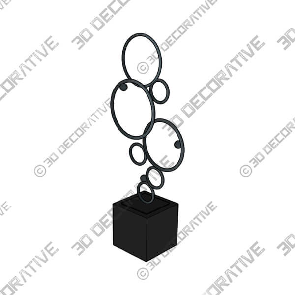 Bubbly 15 High Glossy Black Metal Sculpture - 3D Decorative