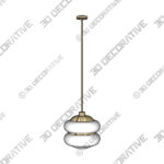CEILING LAMP ADAMS Glass and Gold Plated Brass CEILING LAMP ADAMS Glass and Gold Plated Brass - 3D Decorative