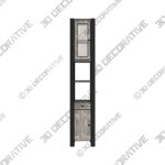 Colton Tall Bathroom Unit, Concrete Effect Colton Tall Bathroom Unit, Concrete Effect - 3D Decorative