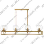 Crosby 8-Light Linear Chandelier in Warm Brass Crosby 8-Light Linear Chandelier in Warm Brass - 3D Decorative