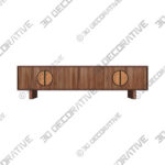 TV Stand (2) Edvard Acacia Ribbed TV Stand - 3D Decorative