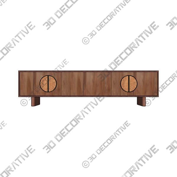 Edvard Acacia Ribbed TV Stand - 3D Decorative