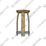 Stool (2) (5) Engraved Barrel Bar Stool - 3D Decorative
