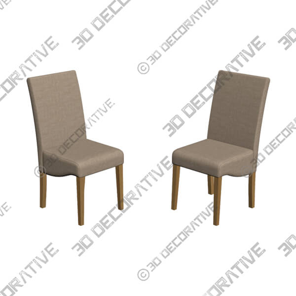 Ethan Set of 2 Dining Chairs, Boucle - 3D Decorative