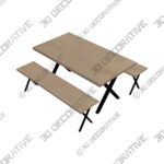 Dining Table (3) (10) Ezra 6 Seater Rectangular Dining Table - 3D Decorative