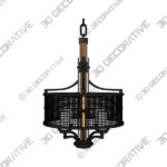 Chandelier (1) (18) Farmhouse Four Light Chandelier - 3D Decorative