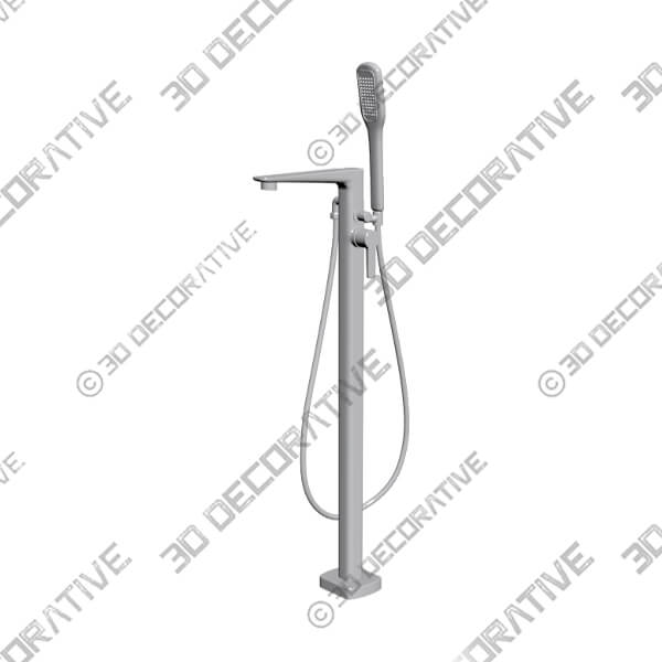 Floorstanding Bath Shower Mixer with Handset Kit - 3D Decorative