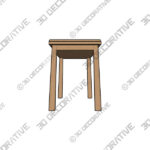 Dining Bench (3) Lena Dining Bench, Natural Oak - 3D Decorative