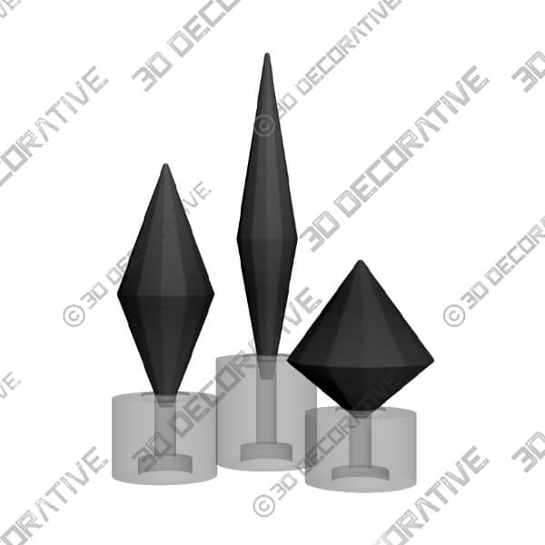 Uttermost Alize Black Diamond Modern Sculptures Set of 3-3DDecorative Uttermost Alize Black Diamond Modern Sculptures Set of 3 - 3D Decorative