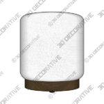 Ottoman (3) (11) Uttermost Avila Gray and White Fabric Ottoman with Wooden Base - 3D Decorative