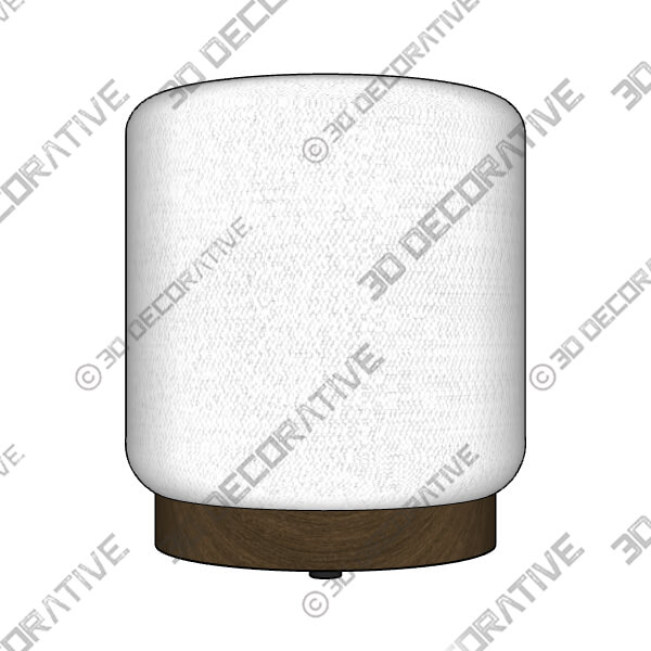 Uttermost Avila Gray and White Fabric Ottoman with Wooden Base - 3D Decorative