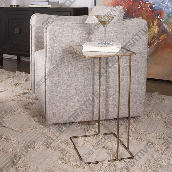 Uttermost Cadmus 12 Wide Antiqued Gold Side Table - 3D Decorative