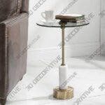Uttermost Portsmouth 15 34 Wide Brushed Brass Accent Table - 3D Decorative
