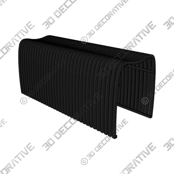 Verana 42 12 Wide Black Finish Modern Bent Bamboo Wood Bench - 3D Decorative