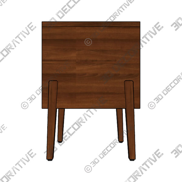 Vireo Walnut 2-Drawer Nightstand - 3D Decorative