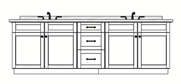 102 Inches to 105 Inches Vanity - 3D Decorative